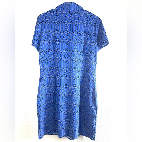 Jude Connally Alexia Blue Geometric 1/4 Zip Dress - Picture 4 of 8